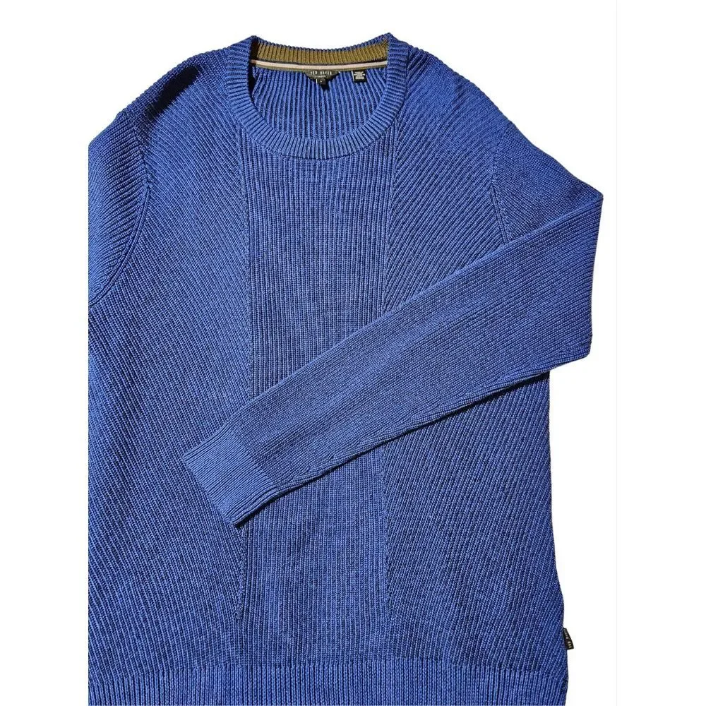Ted Baker Mixme Directional Ribbed Crewneck Sweater Cotton‎ Blend Men's 7 (3XL)